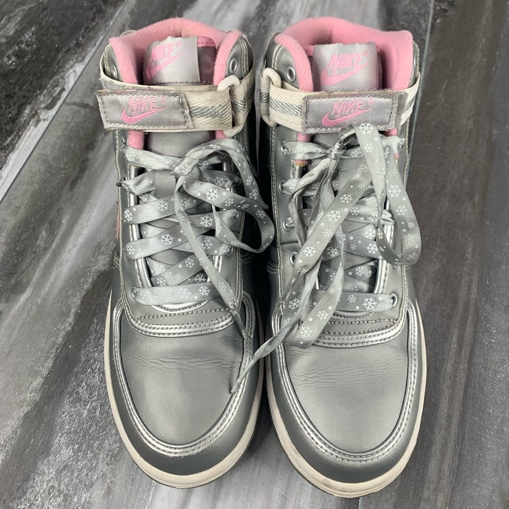 Nike Silver Vandal High LE Sneaker 4.5Y/ 6 Womens